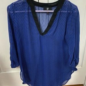 Sheer blue 3/4 sleeve blouse